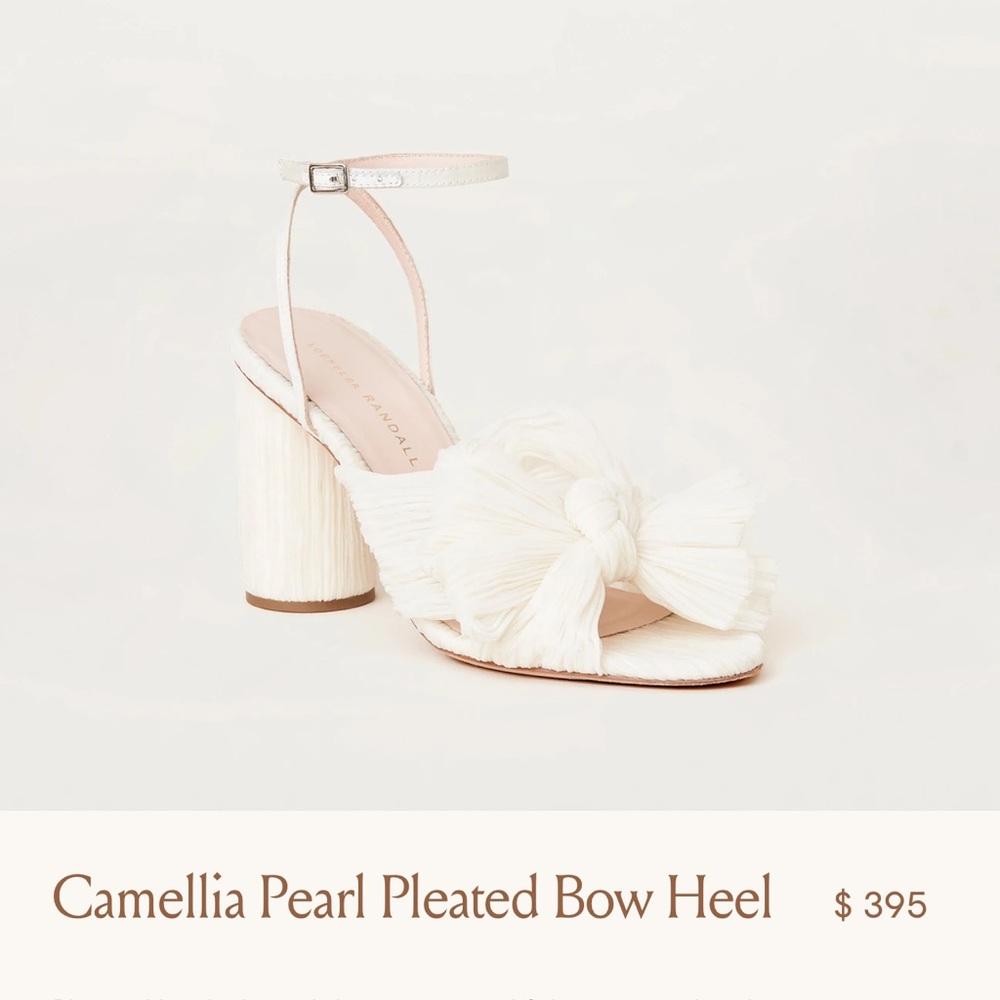 Loeffler Randall Camellia Pearl pleated bow heels